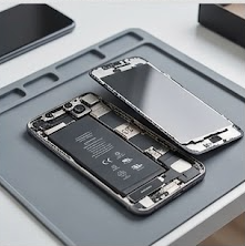 Mann erhält Hilfe bei der Bedienung seines Smartphones